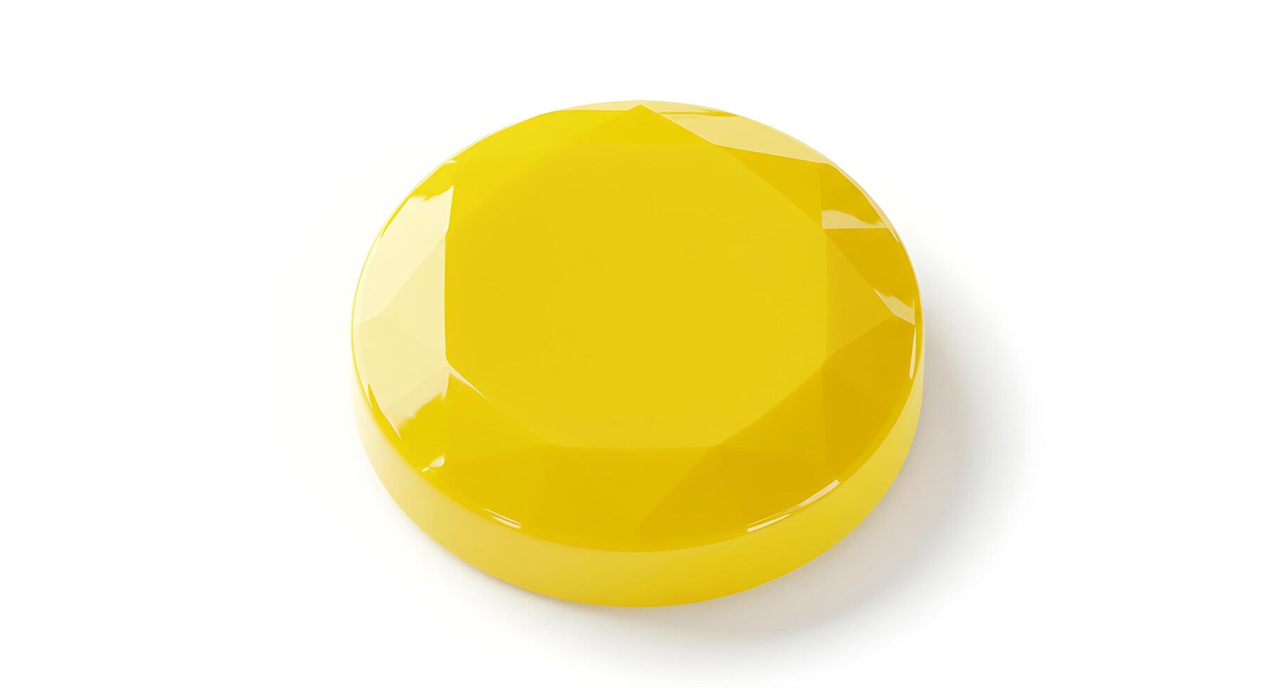 A yellow diamond shaped object on a white surface photo
