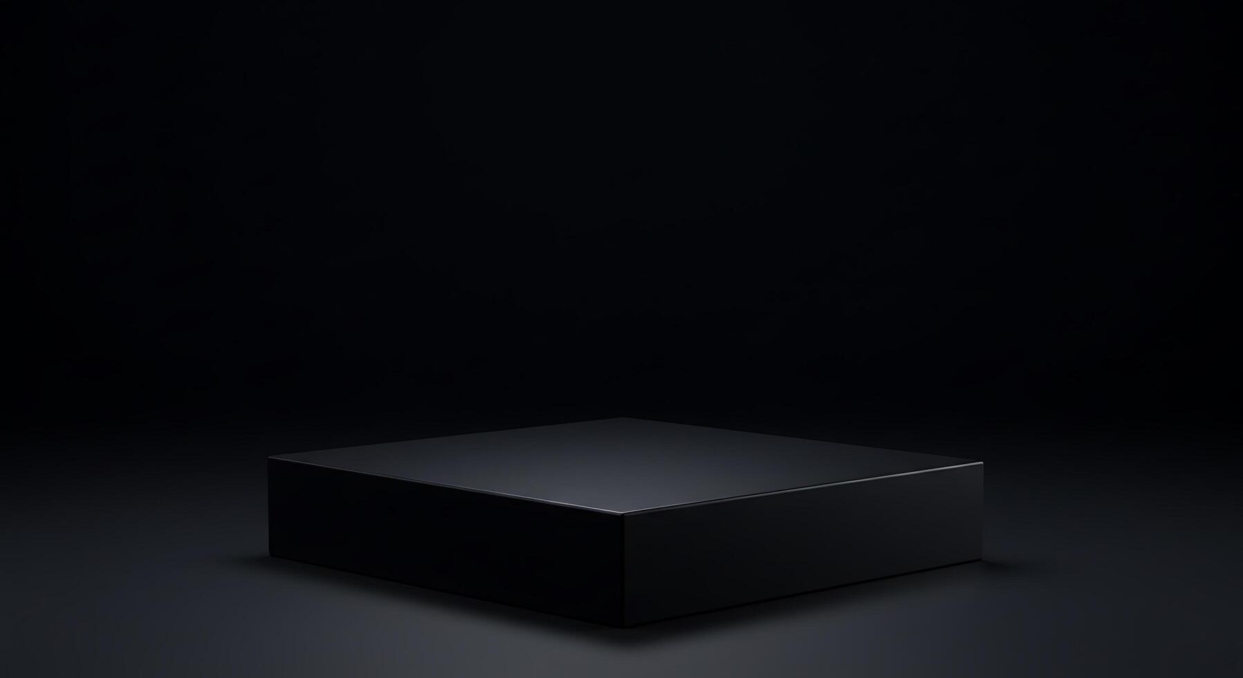 Black box on a dark background with a black background photo