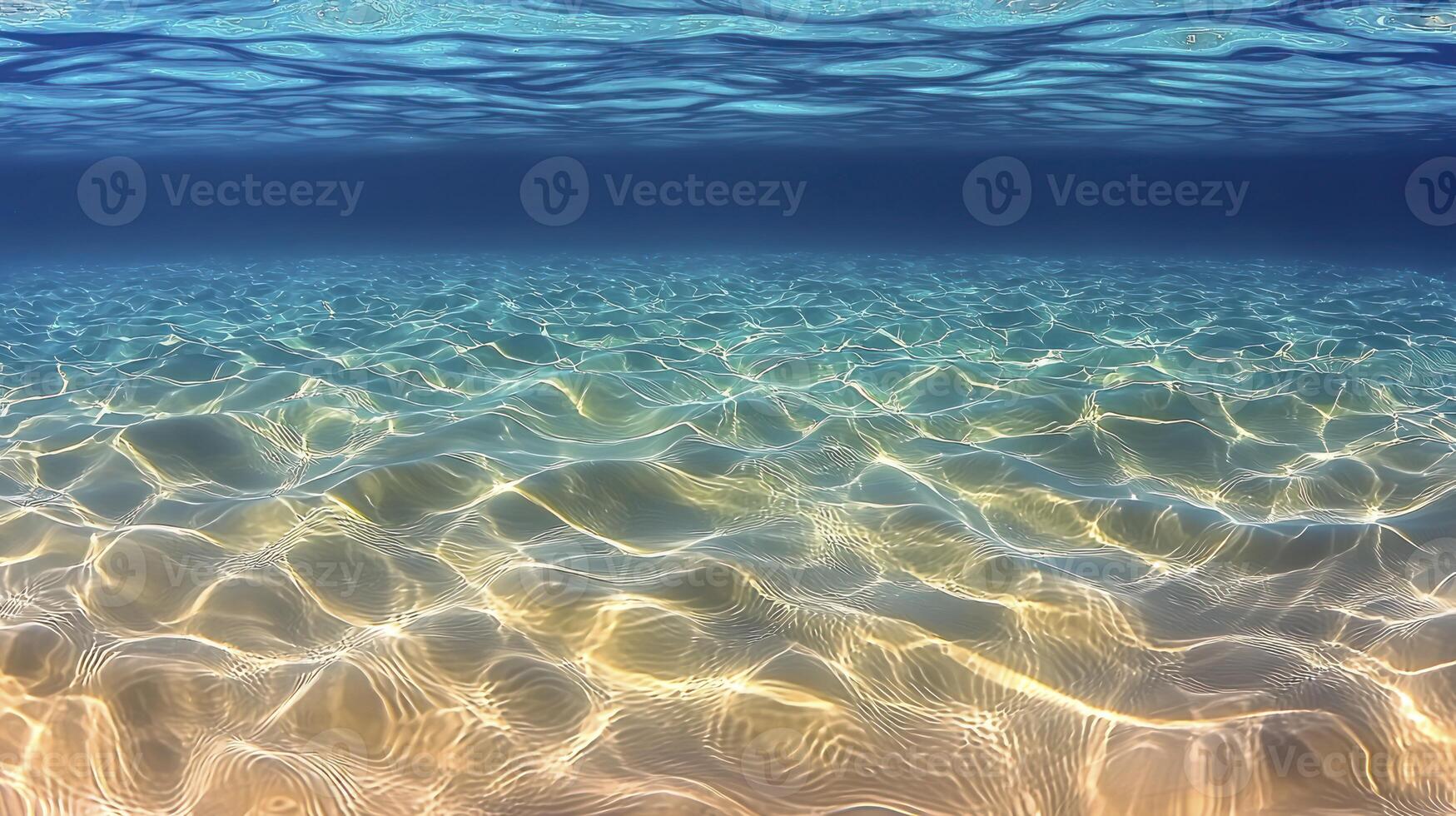 Underwater view of the ocean floor with waves photo