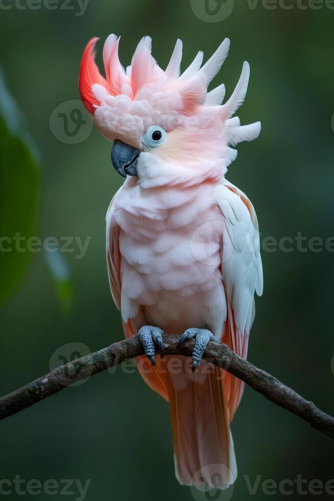 Major mitchell's cockatoo perching on branch showing crest and plumage photo
