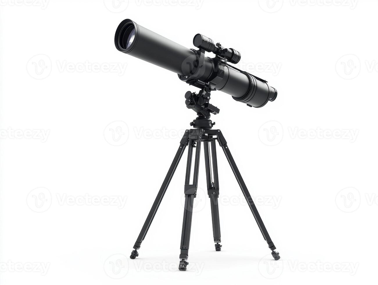 High-quality telescope with with tripod for stargazing at night photo
