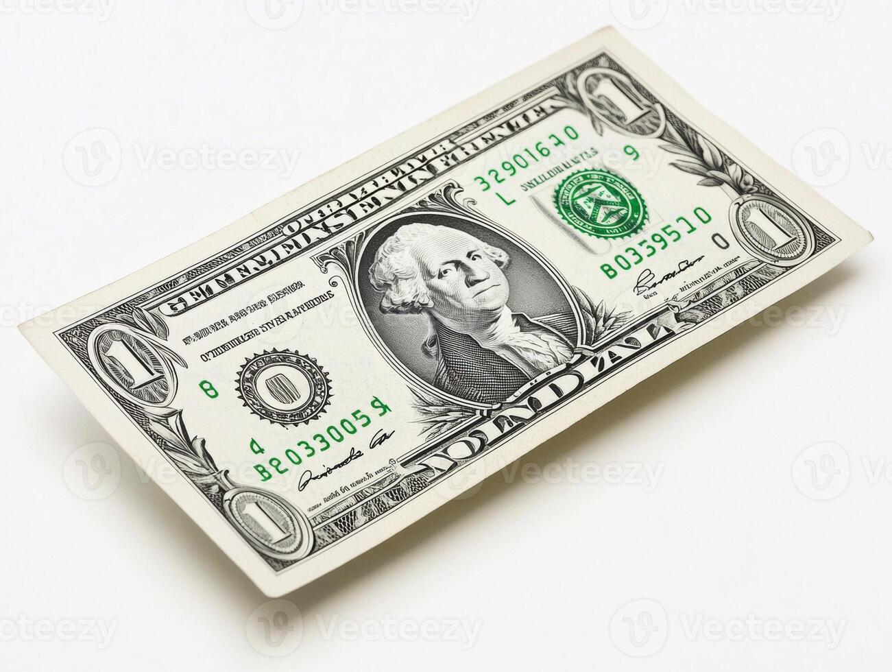 Dollar bill displayed on a flat surface, highlighting its features photo