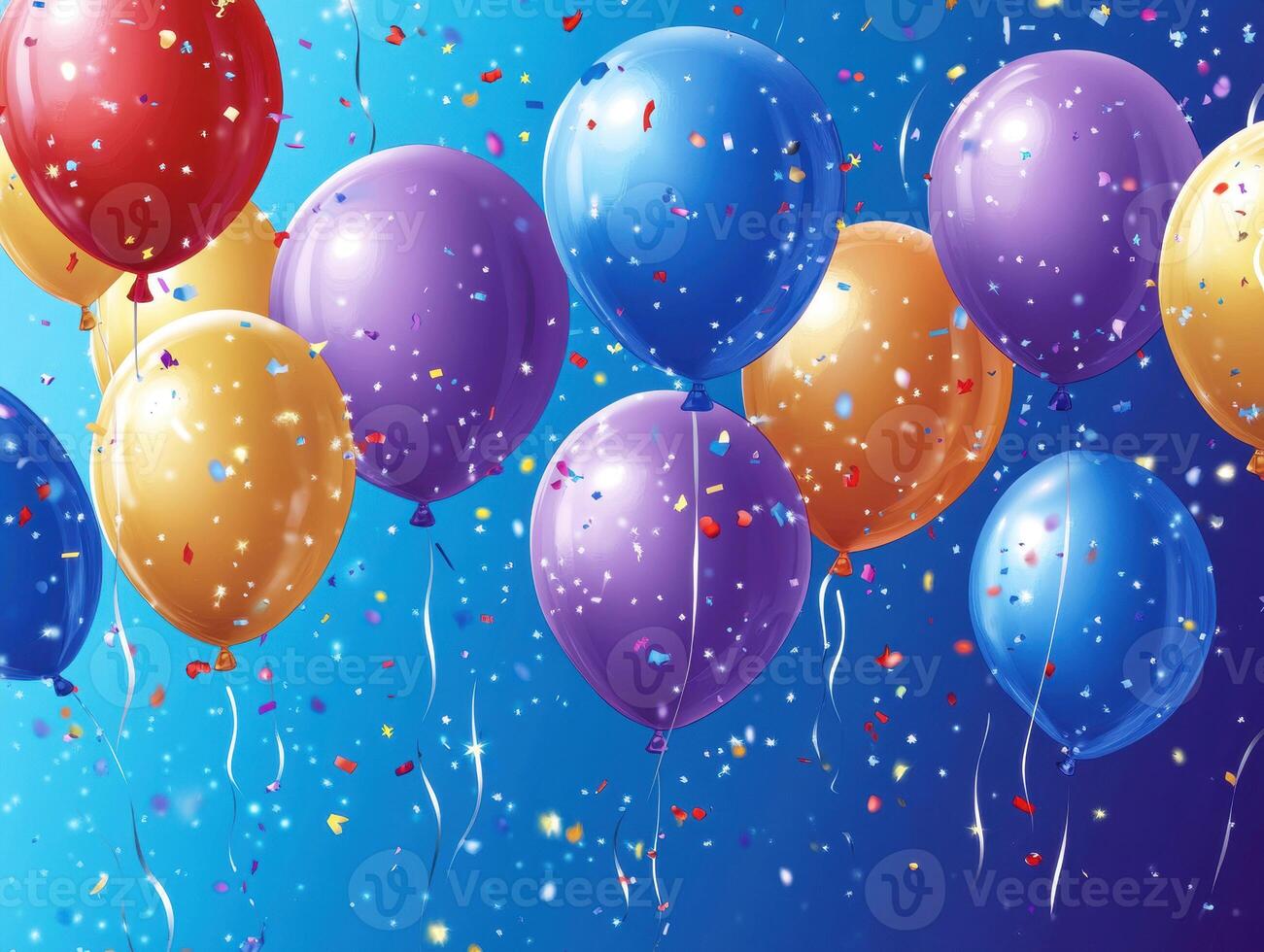 Balloons and confetti add festivity to the celebration photo
