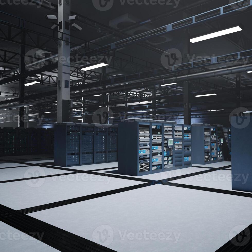 Server cabinets preserving critical datasets required for artificial intelligence systems, simulations and modeling. Blade servers offering scalable infrastructure for training and testing photo