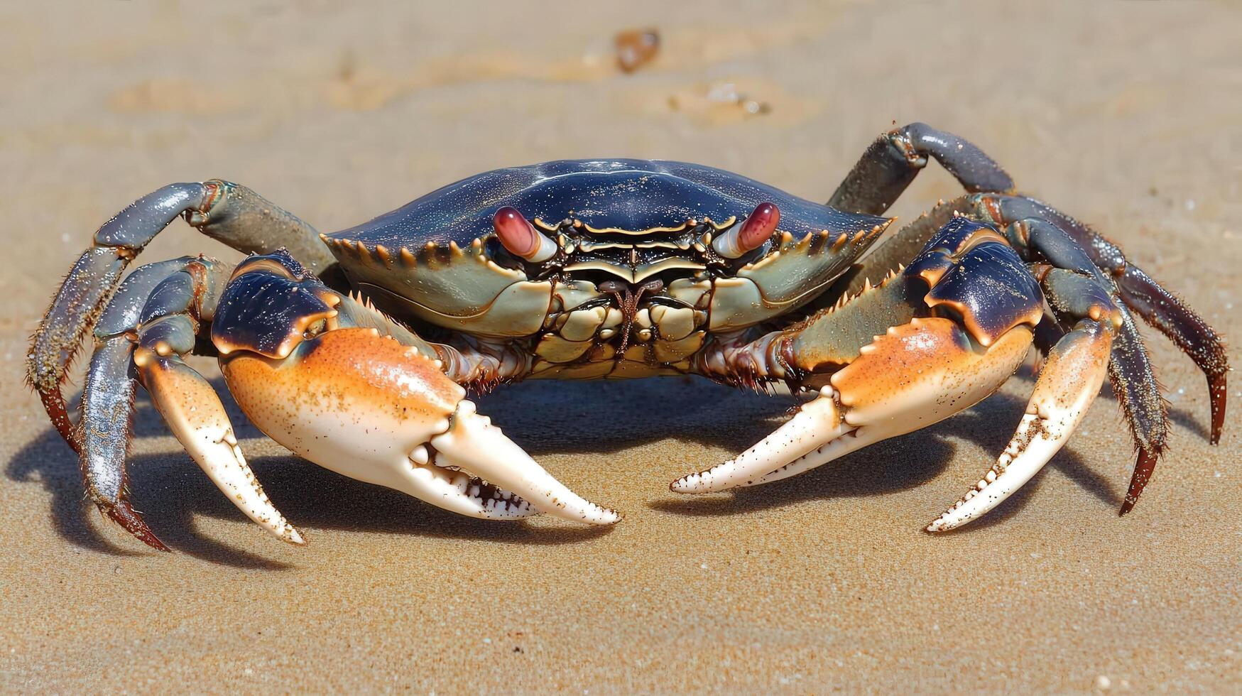 A crab with large claws on its legs photo