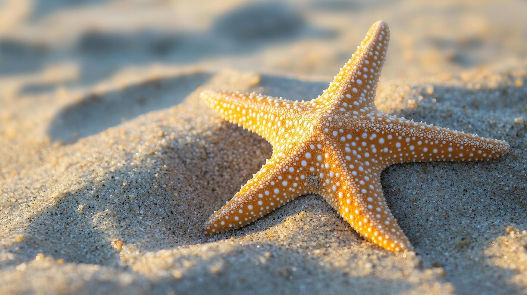 Close-up view of a starfish resting on sandy beach. photo