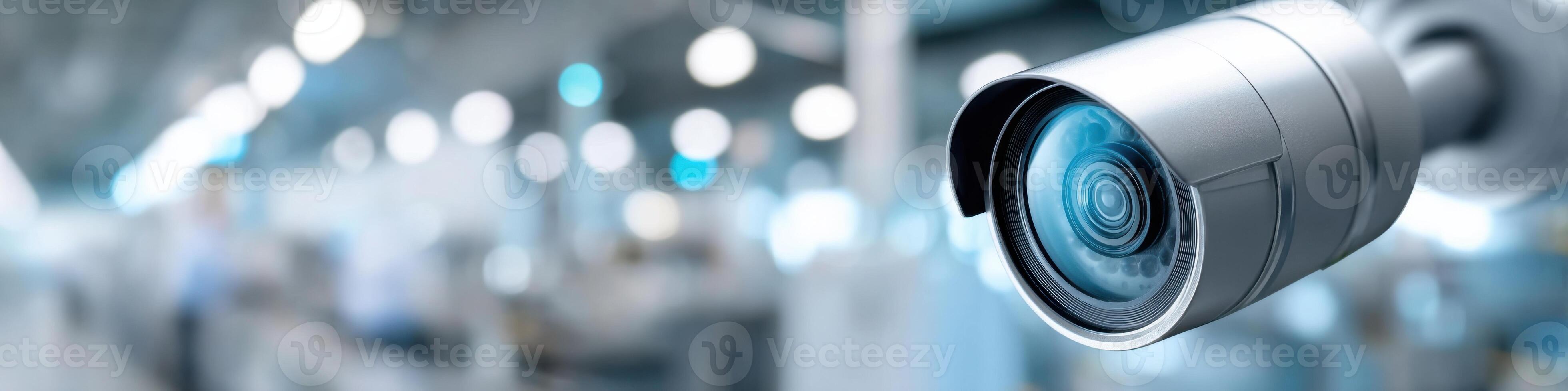 Close view of advanced security cameras and sensors in a dynamic manufacturing environment photo