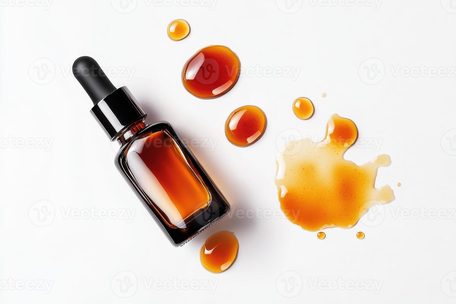 Alcohol-free toner drops on a clean white background with realistic detail and sharp focus photo