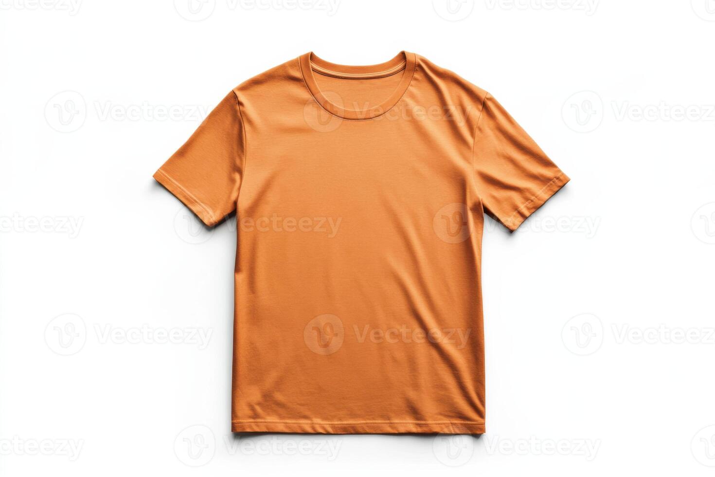 High quality apricot t-shirt mockup on clean white background with sharp details and realistic lighting photo