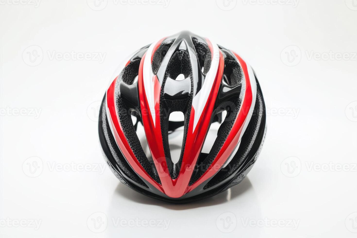 High quality cycling helmet isolated on clean white background with sharp details and realistic lighting photo