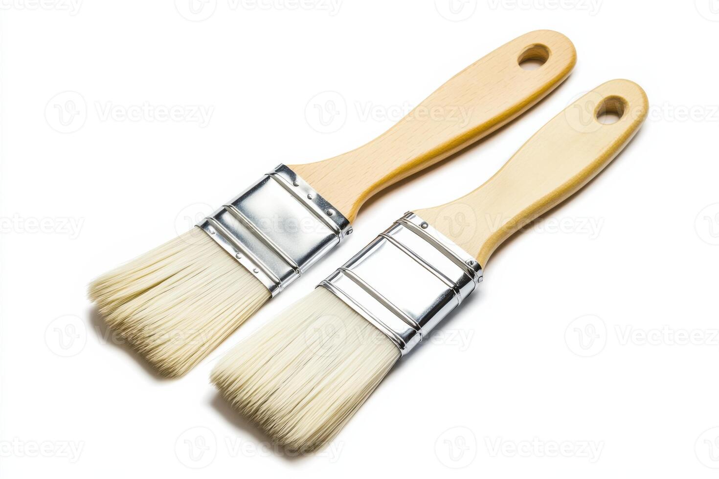 High quality paintbrush set isolated on white background suitable for artists and home decorators photo