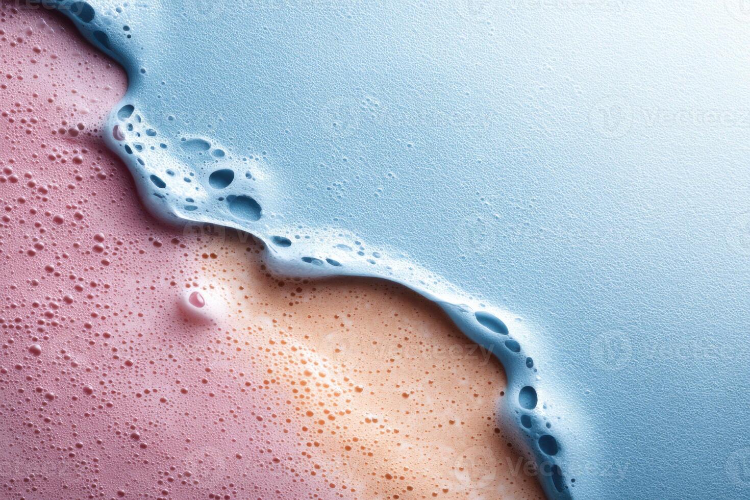 Captivating milk foam art displayed against a vibrant background with ample copy space for design photo