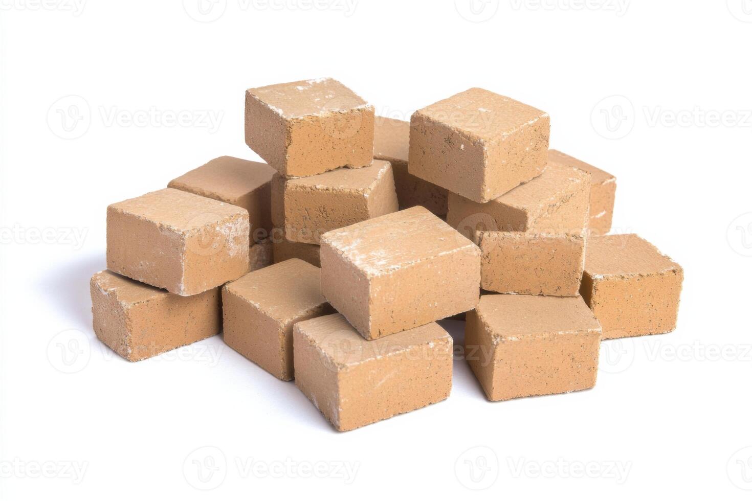 Professional stock photo showcasing building blocks on a clean white background with realistic lighting