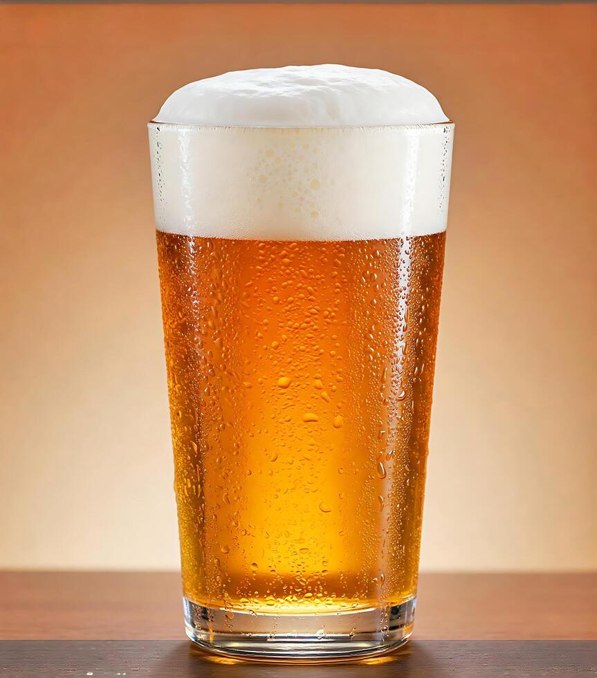 Cold Refreshing Beer in a Pint Glass photo
