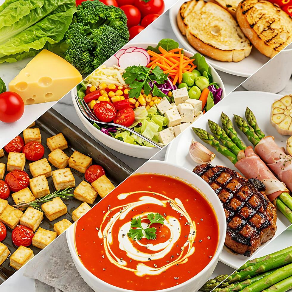 A Diverse Food Collage of Healthy Vegan Foods photo