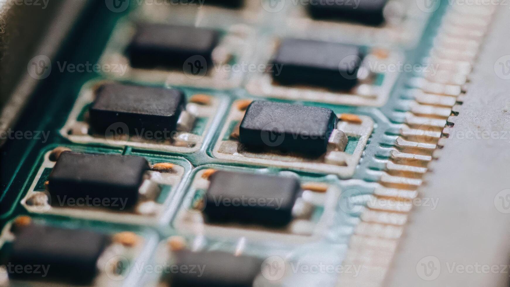 Scifi macro view of high-tech synthetic skin layer with microfibers and circuits in a futuristic laboratory environment photo