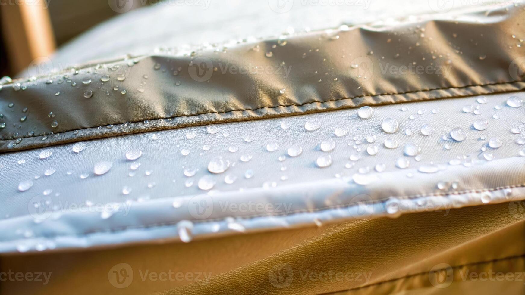 Raindrops on a nylon flag outdoors closeup photography moist environment detailed view flag and rain concept photo