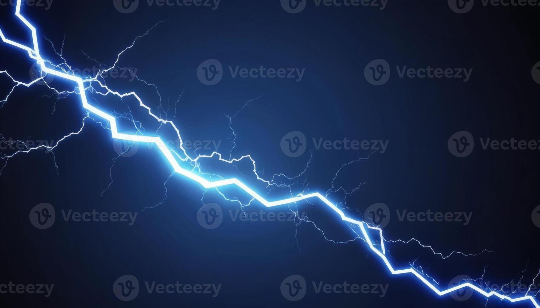 Bright Electric Lightning Bolt on Dark Background Creating a Dramatic Atmosphere and Visual Impact for Creative Projects photo