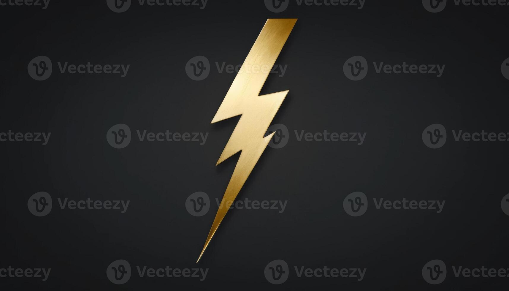 Golden Lightning Bolt Symbol on Dark Background for Creative Projects and Designs photo