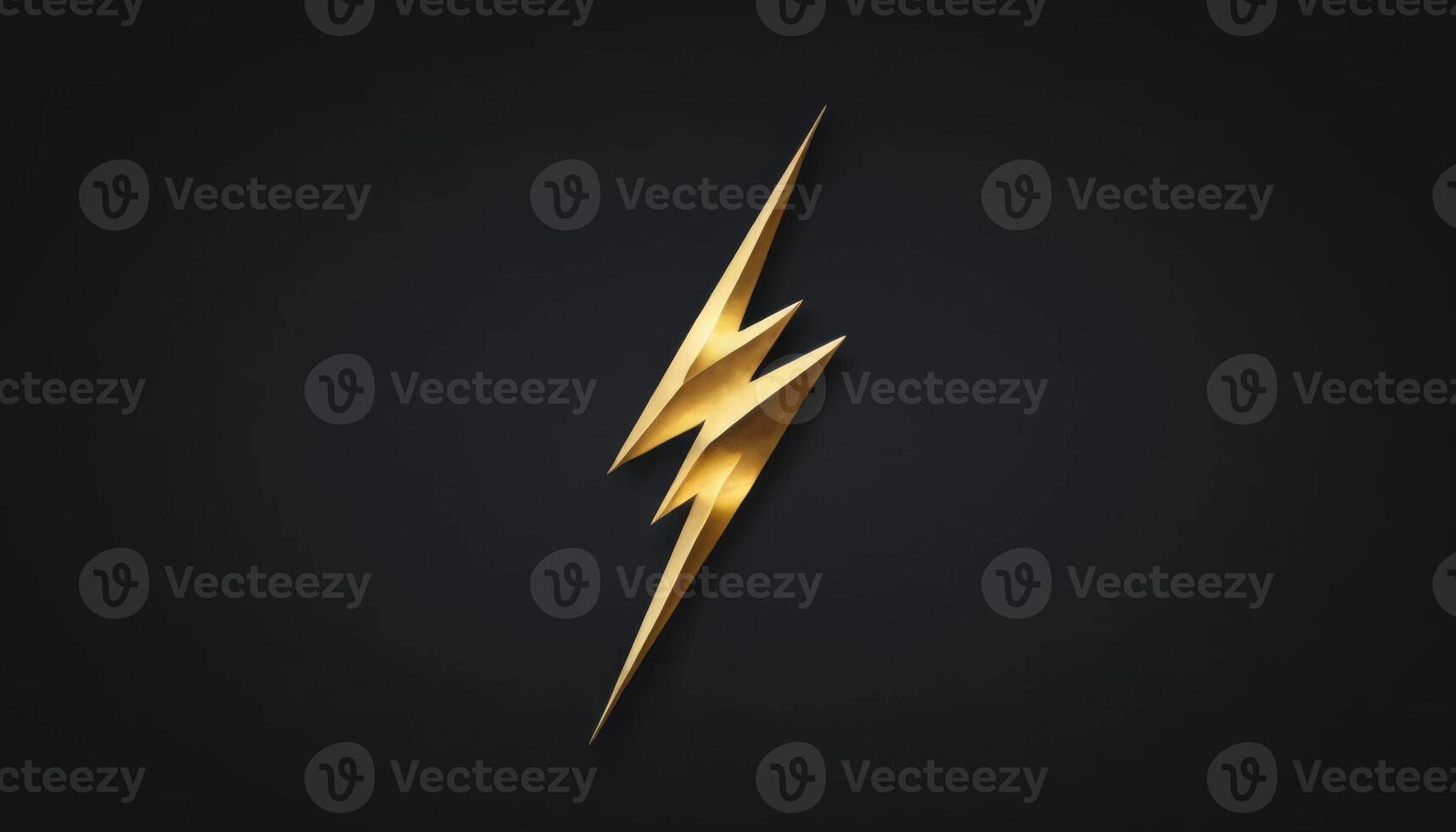 Stylish Golden Lightning Bolt Symbol on Dark Background, Perfect for Modern Designs and Creative Projects photo