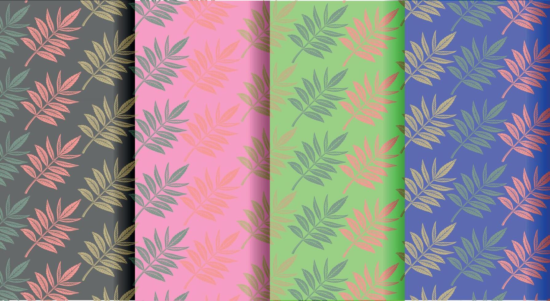 A set of four different colored seamless patterns vector