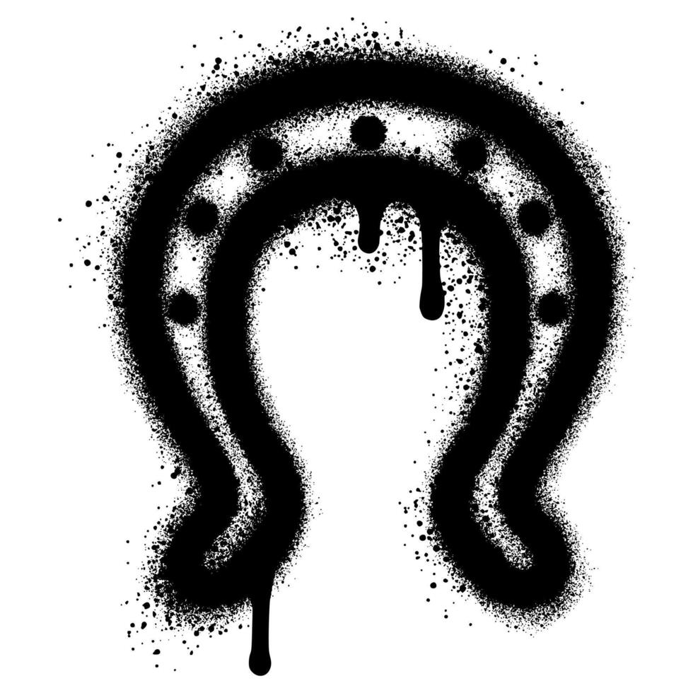Spray Painted Graffiti Horseshoe icon Sprayed isolated with a white background. vector