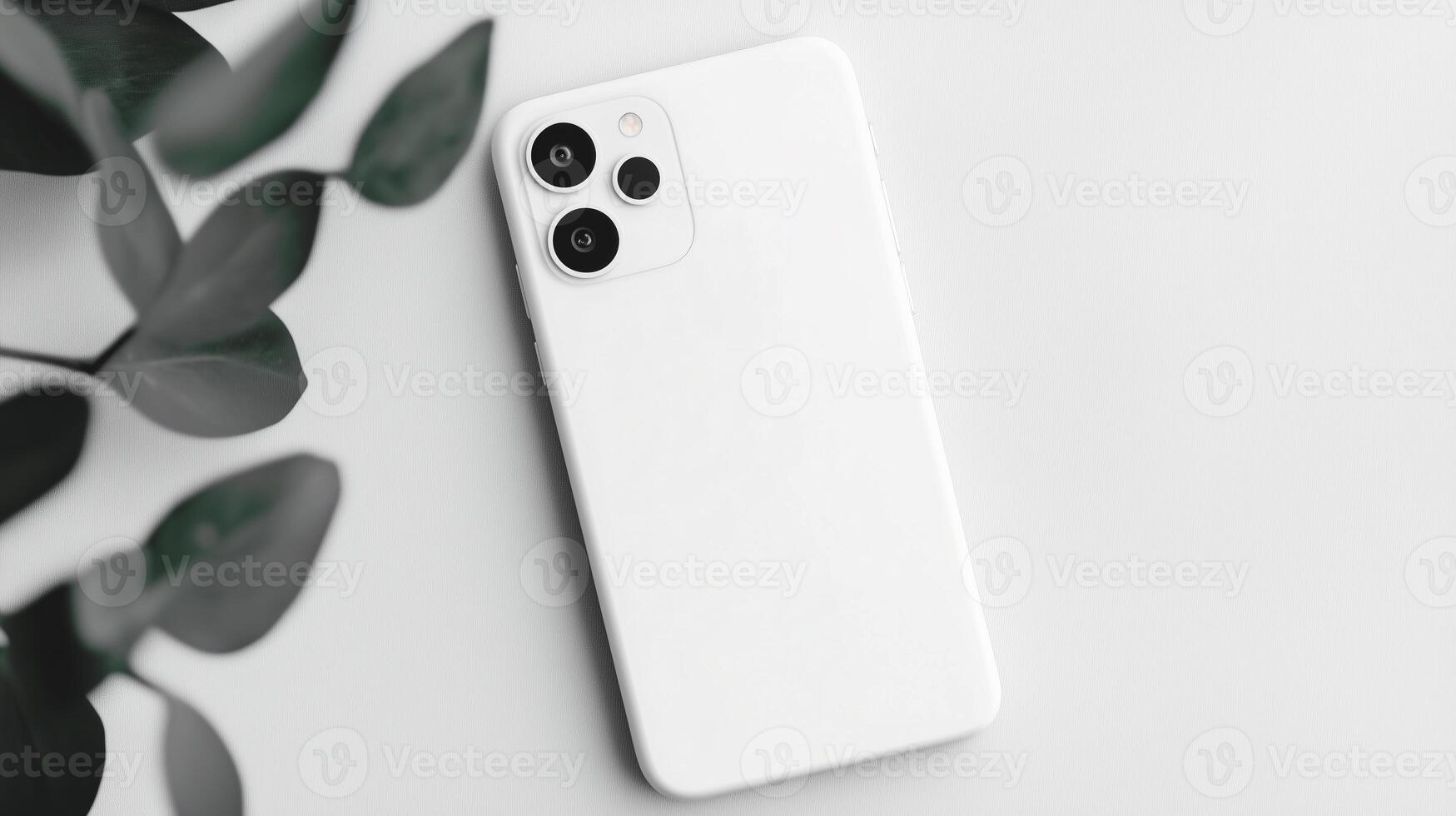 White Smartphone Product Shot Minimalist Design photo
