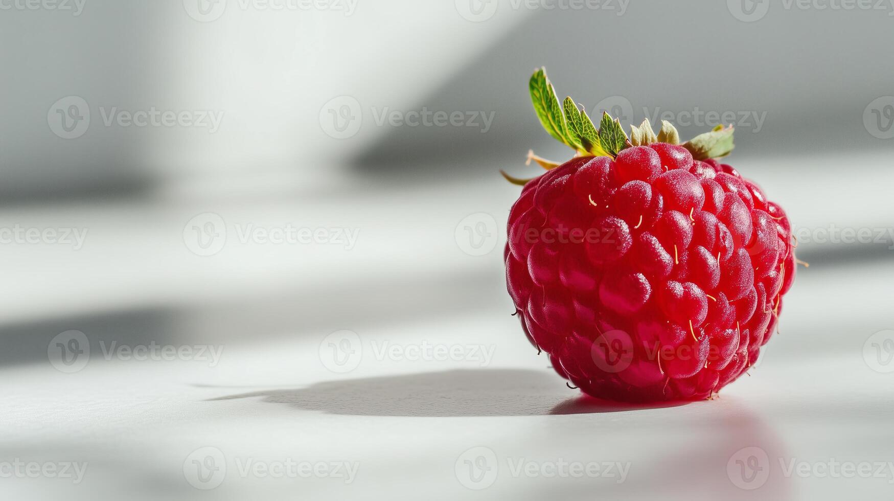 A raspberry is sitting on a table photo