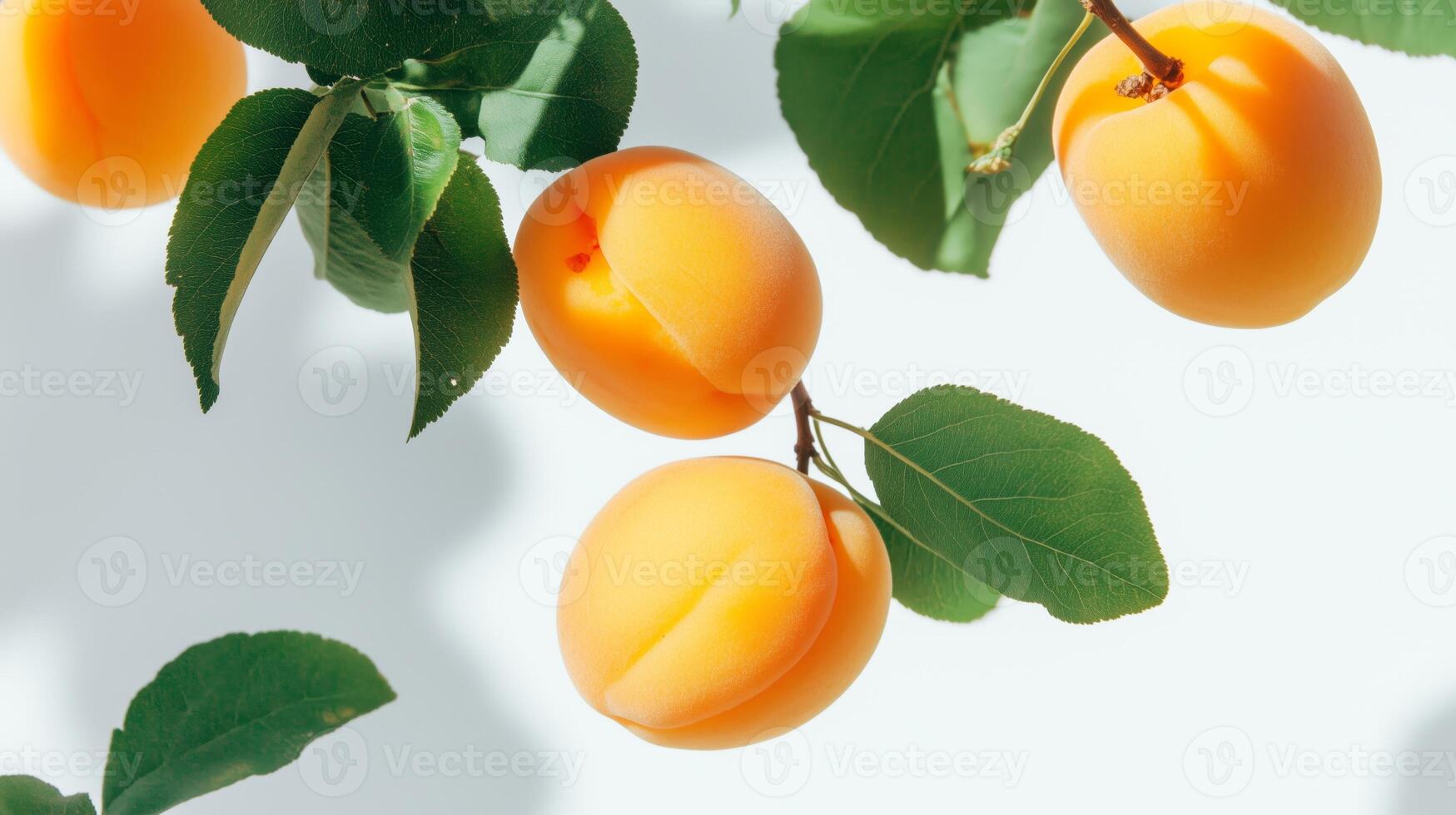 Apricot fruit on a branch photo