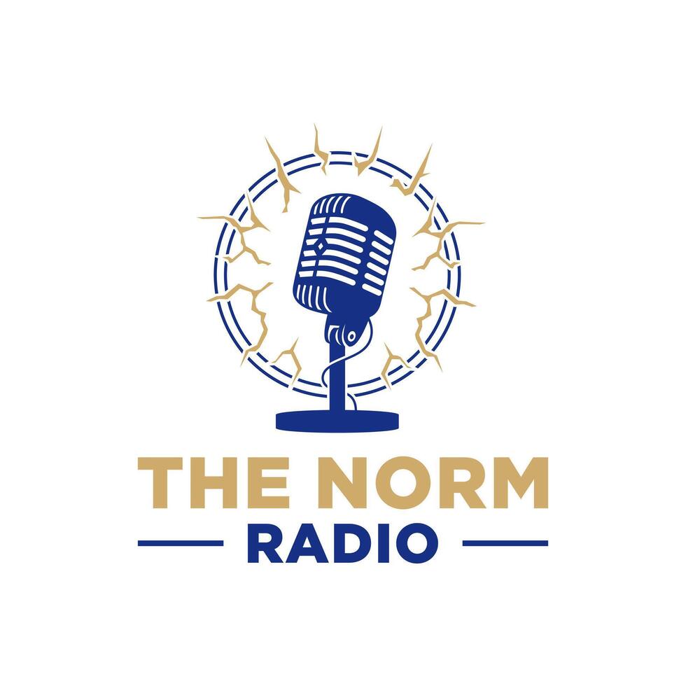 radio broadcast signal industry logo design vector