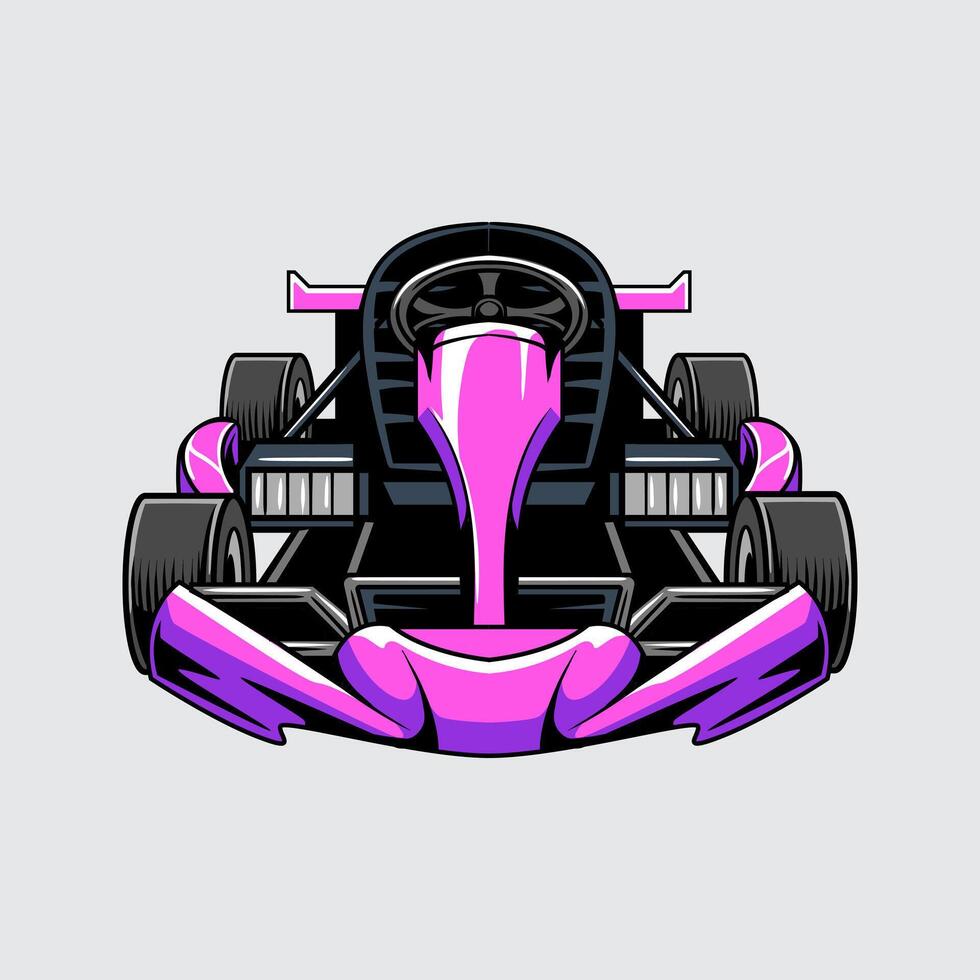 Go-Kart pink color isolated on a light background vector