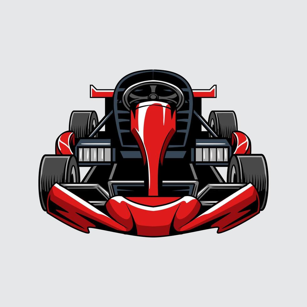 Go-Kart red color automotive isolated on a light background vector