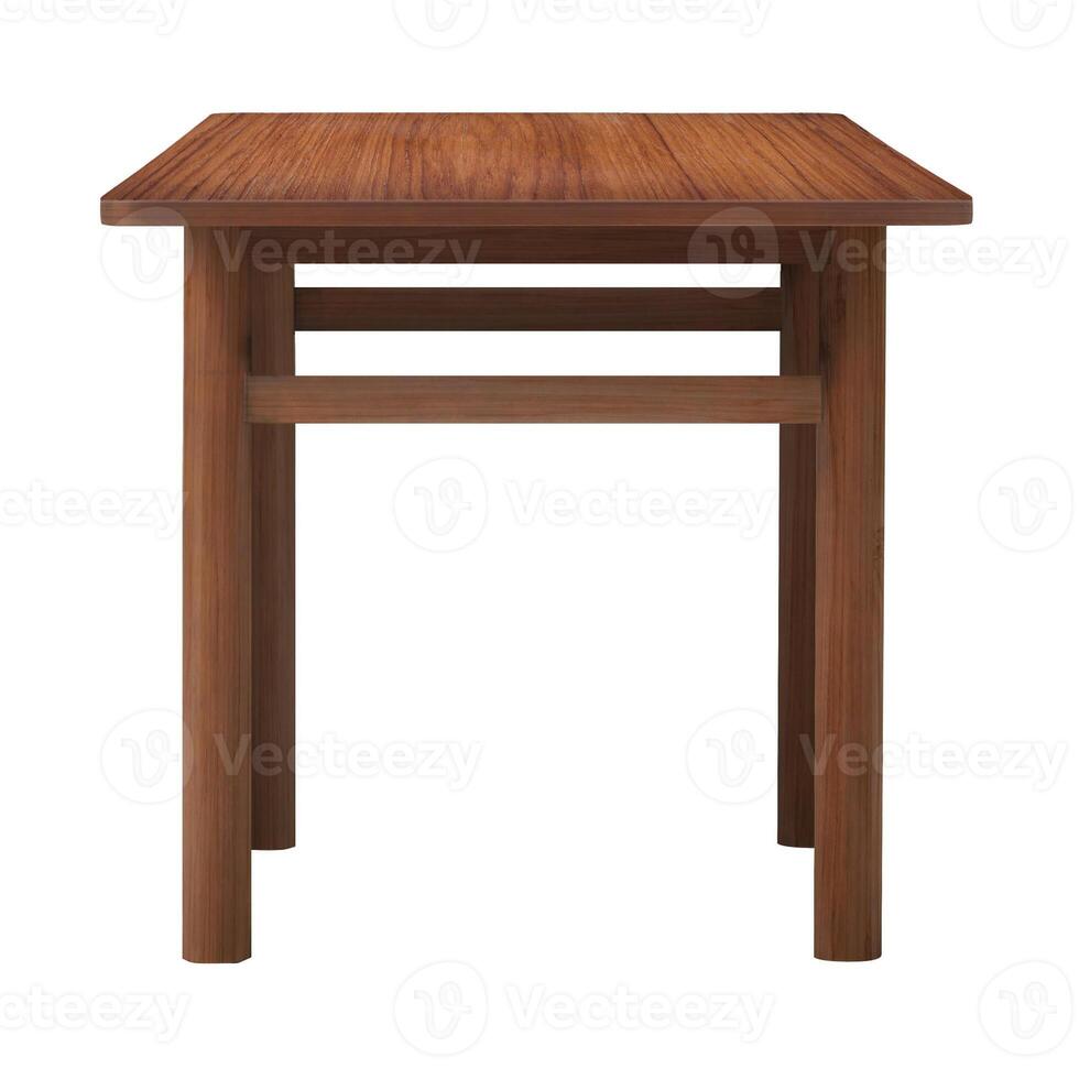 wooden square stool, isolated on white background. mockup design photo