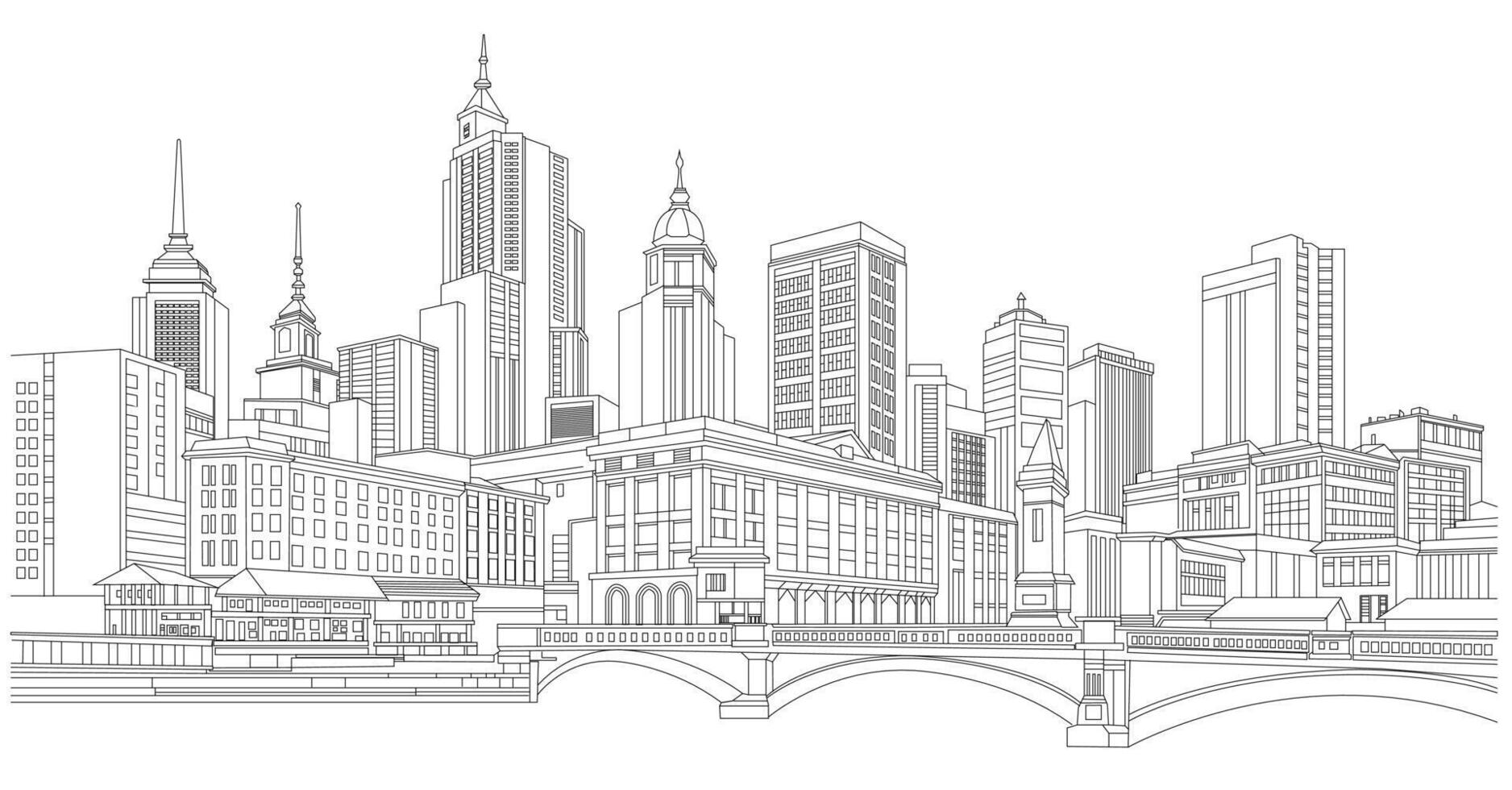 City skyline sketch vector