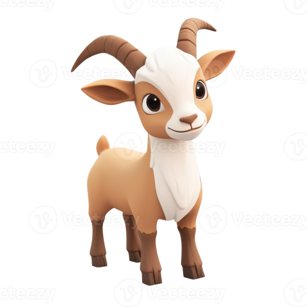 Cartoon goat isolated on transparent background png