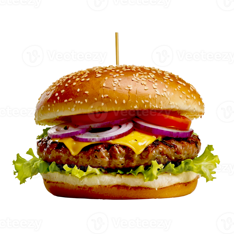 Tasty and detailed fast food burger clipart with a clear background for easy use. png