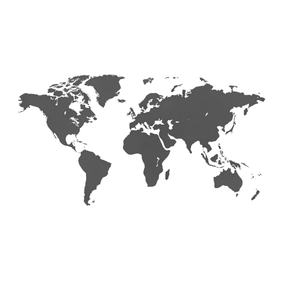 Minimalist Gray World Map png