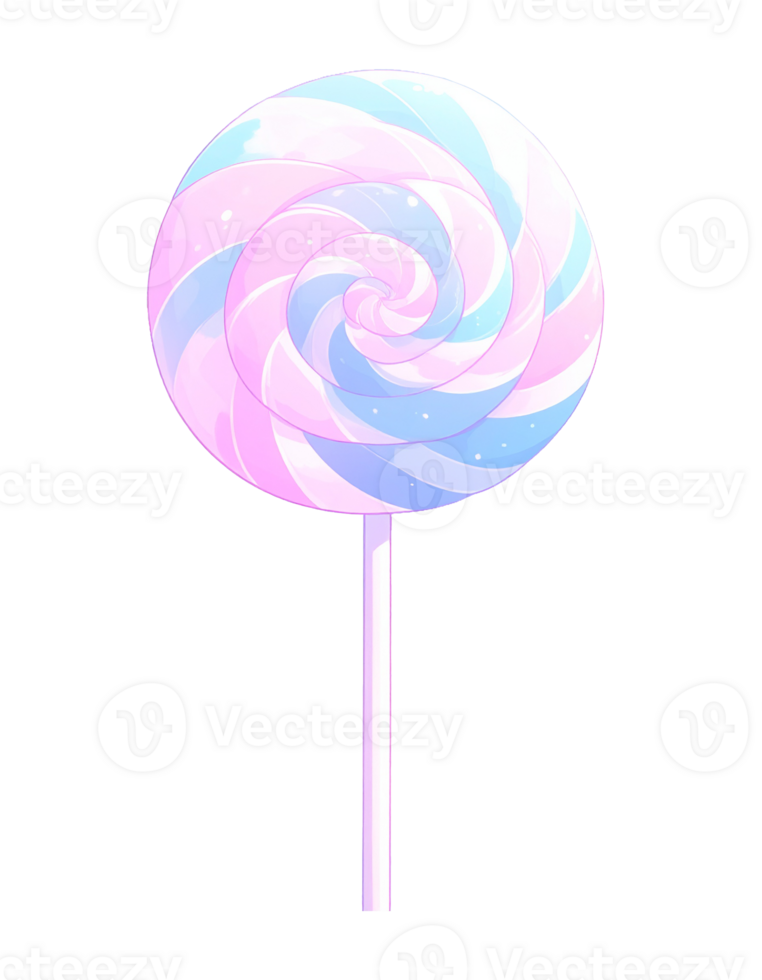 colorful spiral lollipop on a stick with Sticker png