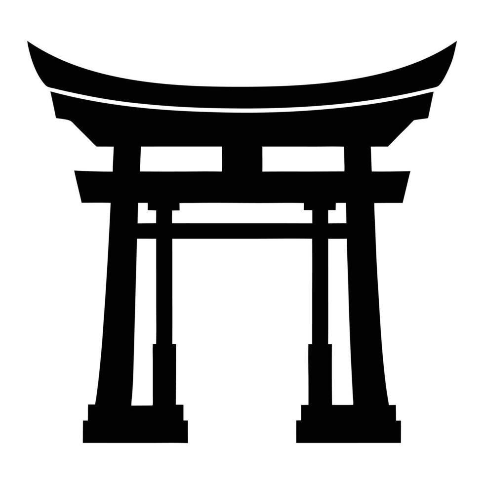 Japanese Tori gate icon illustration. vector
