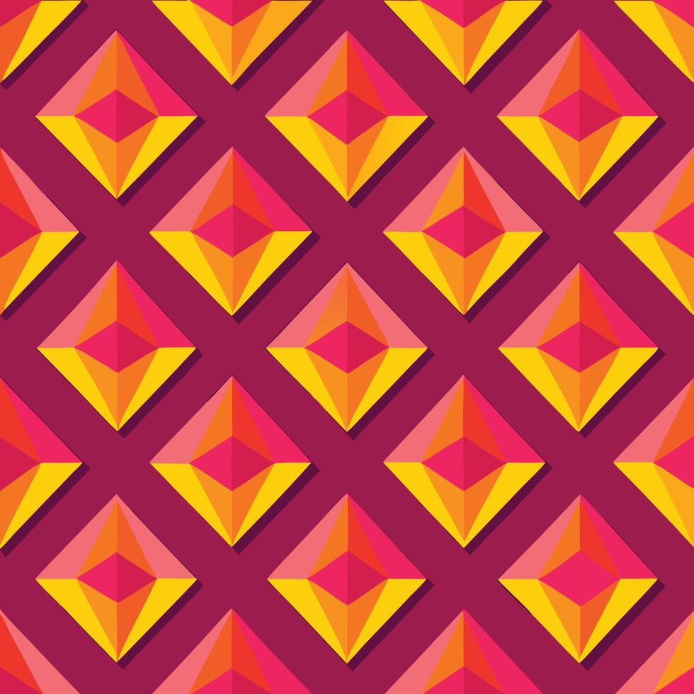 a pattern with red and yellow triangles vector