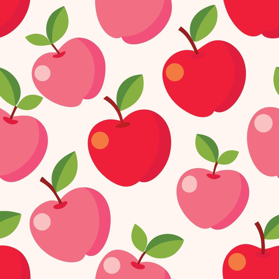a pattern with red apples on a white background vector