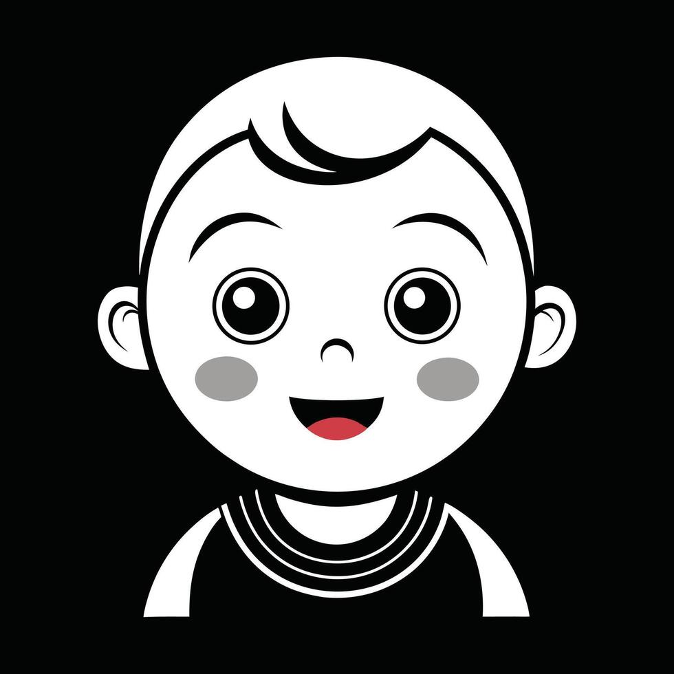 a cartoon boy with a big smile on his face vector