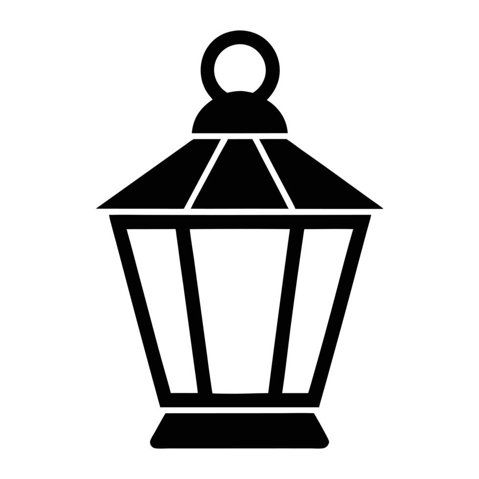 a black and white illustration of a lantern. vector