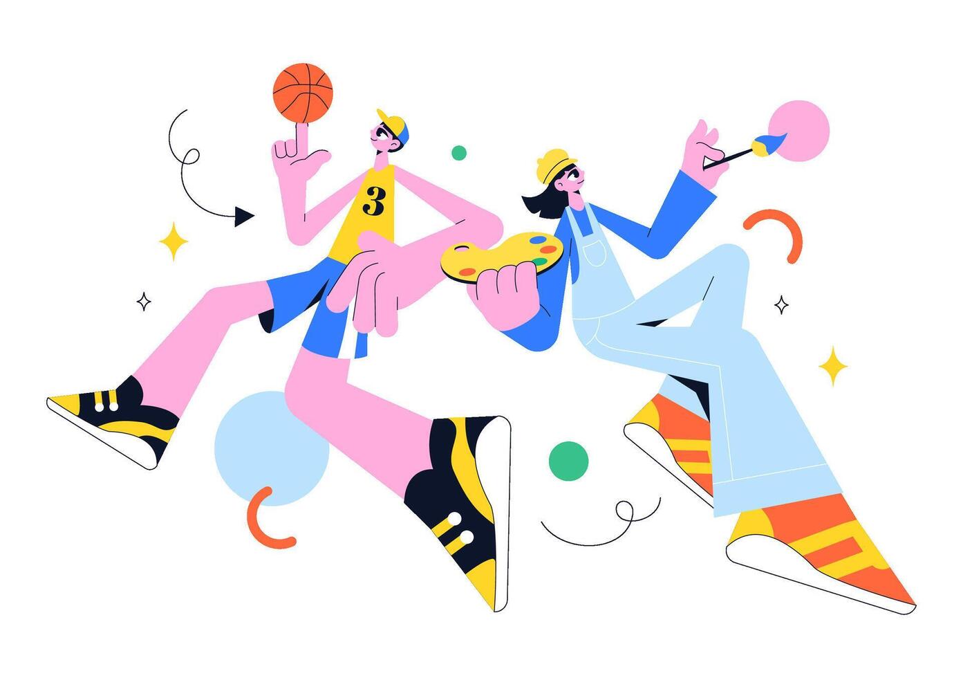 Flat Design Illustration Celebrating World Youth Skills Day with Career Oriented Youth vector