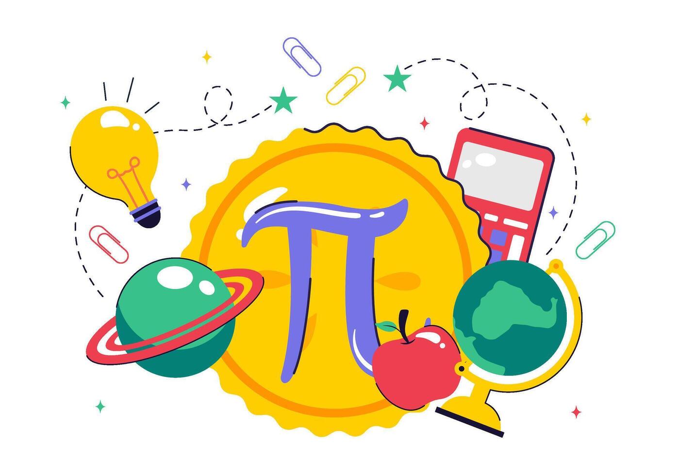 Mathematical Constant Pi Approximation Day Design on July 22 vector