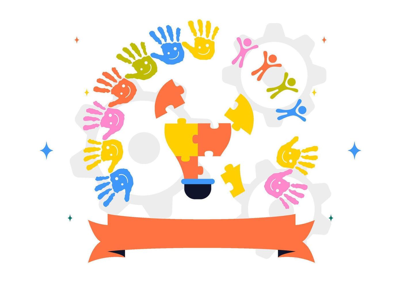 Colorful for International Day of Cooperatives and Global Partnership Themes vector