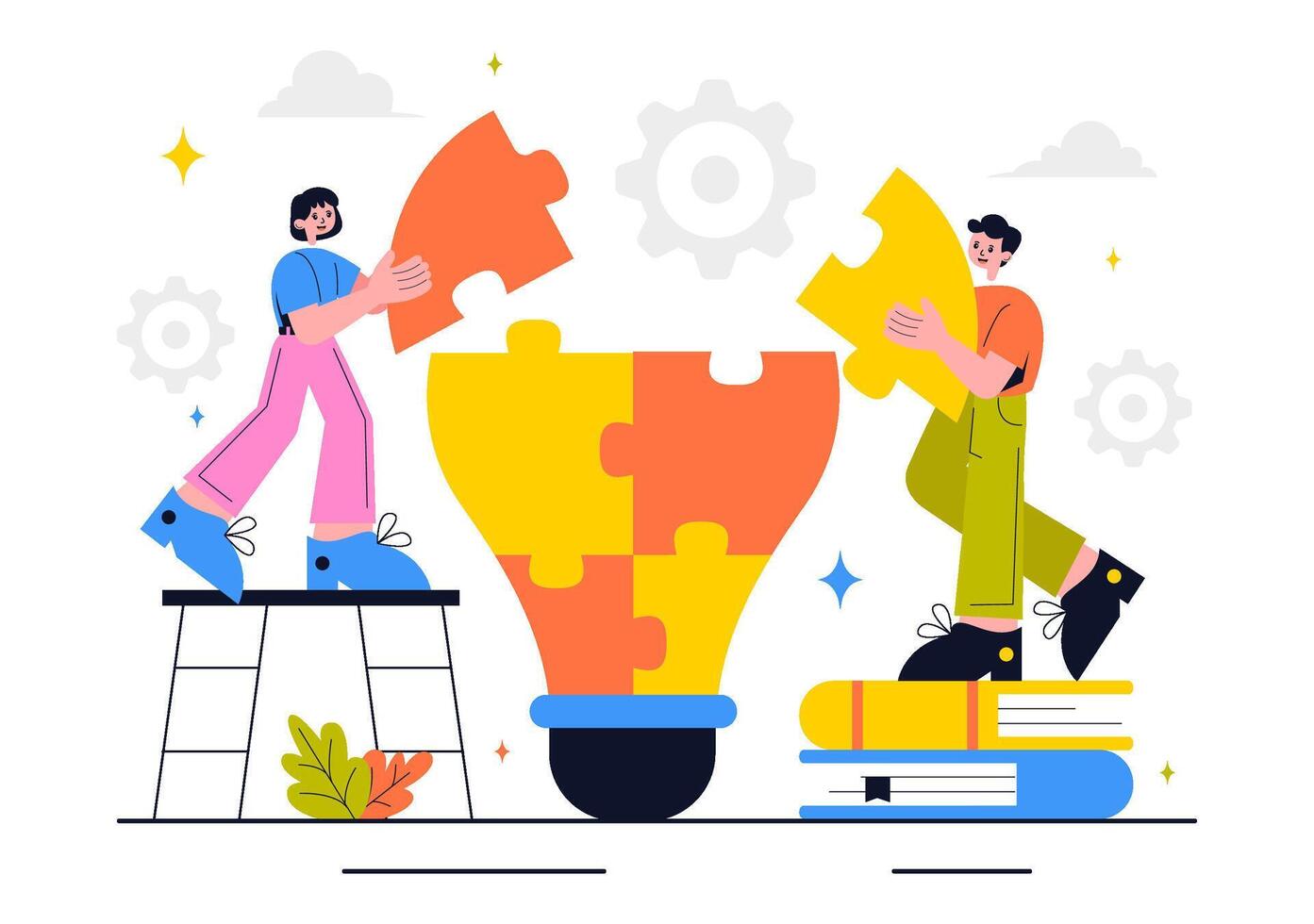 Flat Illustration of Community Collaboration for the International Day of Cooperatives vector
