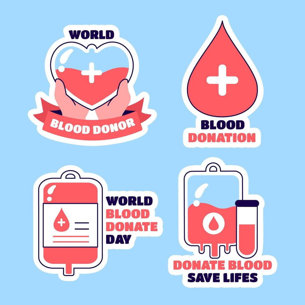 Creative Hand-Drawn Template for Blood Donation Awareness Label vector