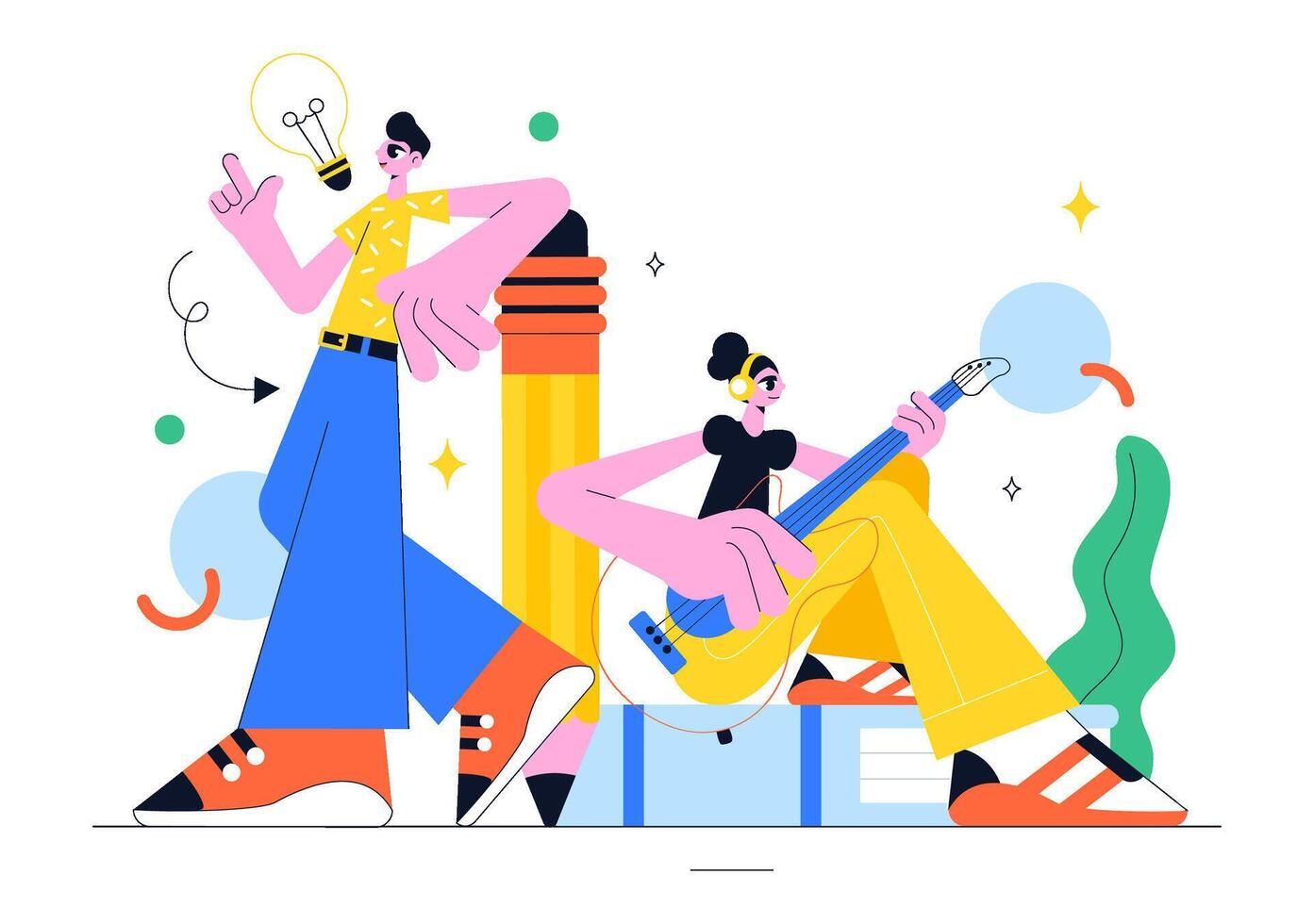 World Youth Skills Day Concept Featuring Young People with Tools and Career Abilities in Flat Style vector
