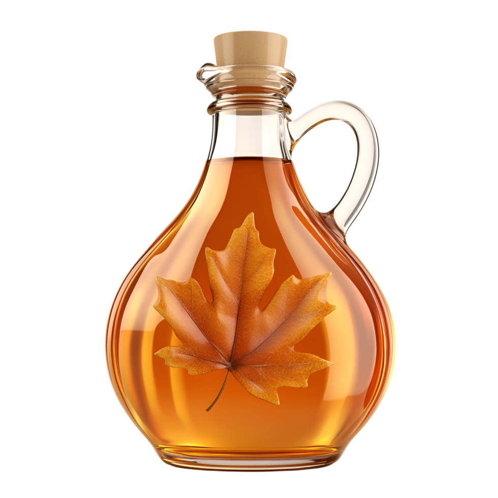 Maple Leaf Inside Glass Bottle Isolated on transparent background png